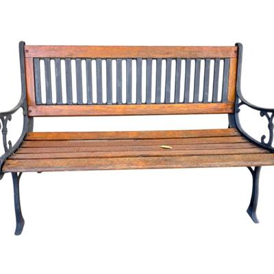 4ft Cast Iron & Wood Bench