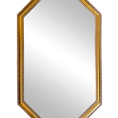 Gold Toned Hexagon Mirror