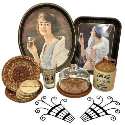 Vintage Kitchen Decor: Coca-Cola Trays, McCormick Pottery Jug, & More