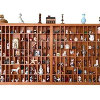 Vintage Printers Tray Display Shelf with 100+ Trinkets