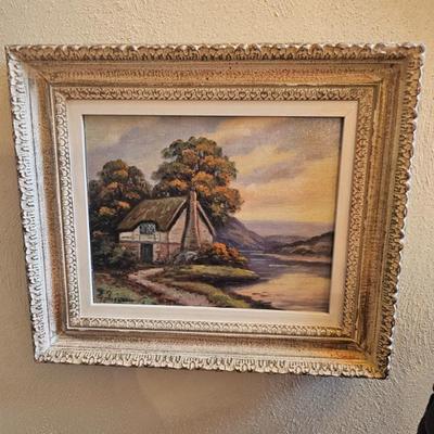 Nice small oil on canvas country secen