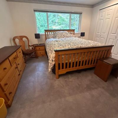 Pine wood bedroom set