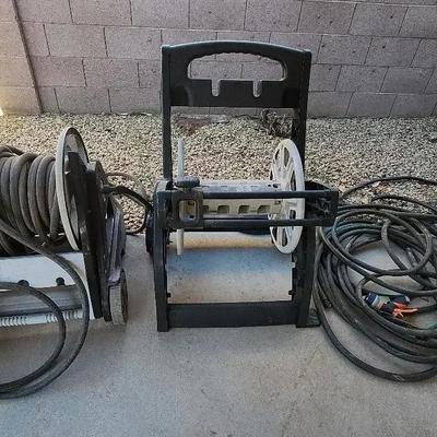 (2) Hose Reels With Hoses, Ames & Suncast Reels