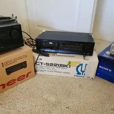 (3) Pioneer & Sony Home Audio & Visual Equipment, VCR, DVD, Cassette - All Power On