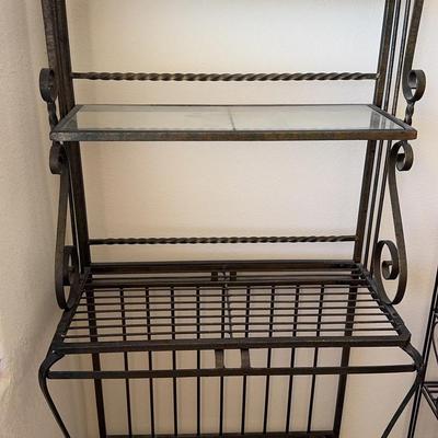 Tall Metal Display Shelving With Glass Shelves