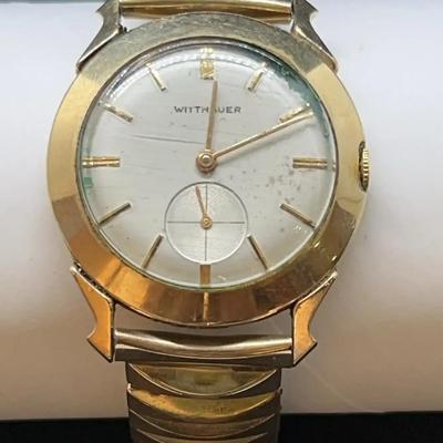 Vintage Wittnauer Men’s 10K Gold Filled Watch With Second Dial And Unique Half Moon Band