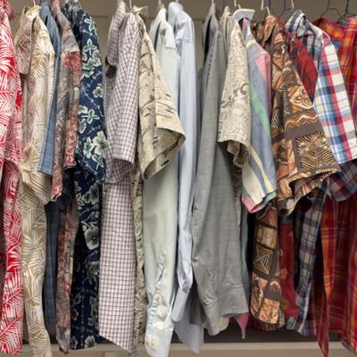 Men’s Button Up Patterned Shirts - Chaps, Haband, Land’s End, Bill Blass - Size L