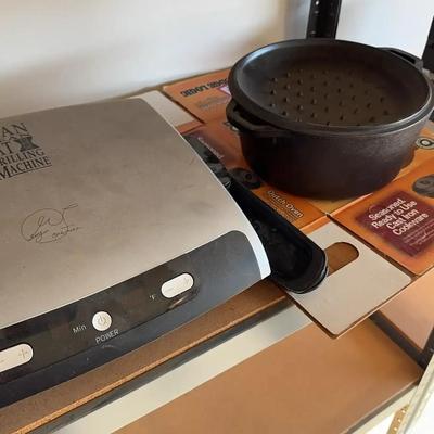 5 Qt Lodge Logic Cast Iron Dutch Oven And George Foreman Grilling Machine
