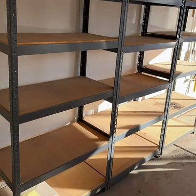 3 Large Metal Garage Storage Racks - 5 Shelves Each Rack - Adjustable