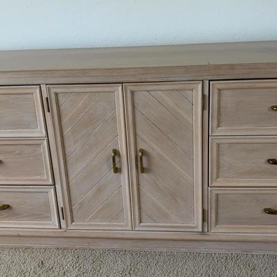 Long Dresser with 9 Drawers, Light Wood Finish - Lots of Storage
