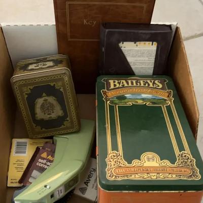 Vintage Treasures - Baileys Tin, Dymo Labeled, Dominos, Key Holder