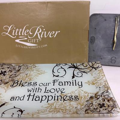 “Little River Gift” Tray & CBK Clock