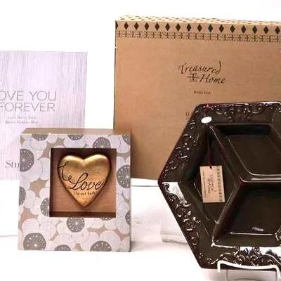 "Demdaco" Shadow Box and Relish Dish