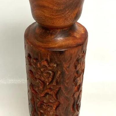 Hand-carved Wooden Candle Holder #2