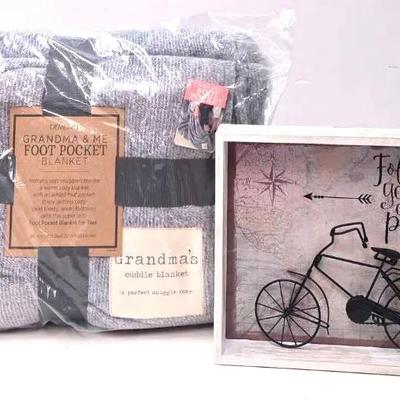 "Demdaco" Grandma & Me Blanket and "Ganz" Decor