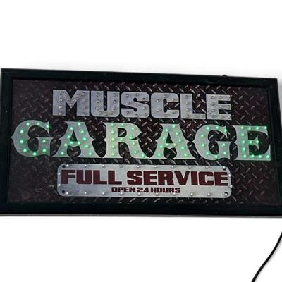 Muscle Garage Full Service light-up shop sign automotive décor