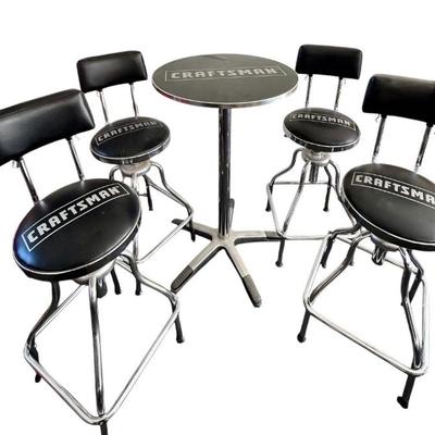 Craftsman Bar Stools and Pub Table Set for Garage