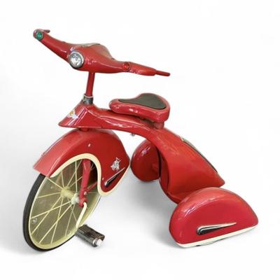 Vintage Red Metal Tricycle Retro Collectible