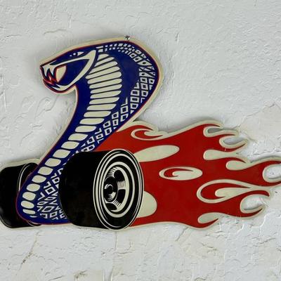 Shelby Cobra metal wall art racing car garage décor sign