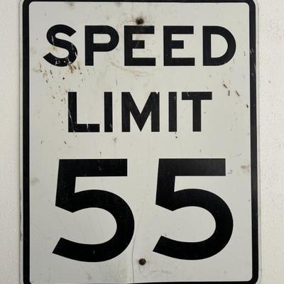 Speed Limit 55 Metal Road Sign Garage Wall Décor