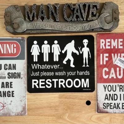 Man Cave metal signs humor wall art restroom garage décor se