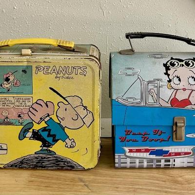 Vintage lunchboxes Peanuts Snoopy and Betty Boop collectible lot