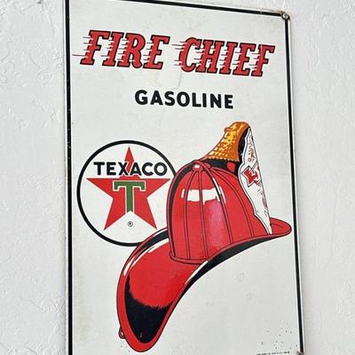 Texaco Fire Chief Gasoline metal sign vintage garage wall art