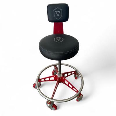 Craftsman mechanic rolling shop stool red black swivel seat