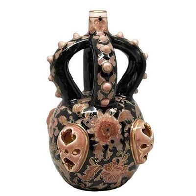 Sale Photo Thumbnail #7: Lot 006  
Zsolnay Four-Handle Porcelain Vase