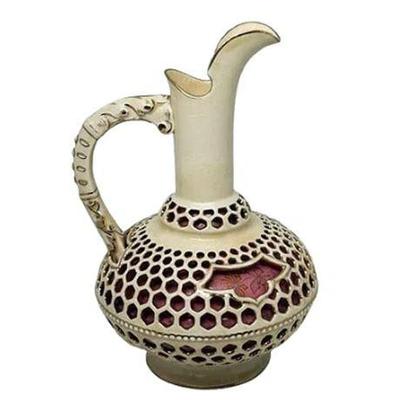 Sale Photo Thumbnail #36: Lot 035   
Antique Zsolnay Reticulated Porcelain Pitcher