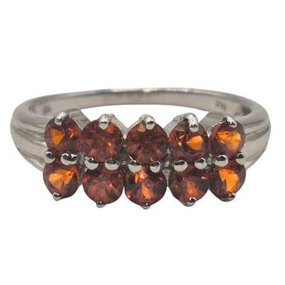 Lot 019  
14K White Gold Orange Sapphire Ring