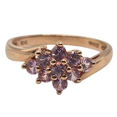 Lot 037   
10K Rose Gold Pink Tourmaline Cluster Ring