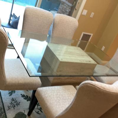 Glass Top Table And 6 Chairs 