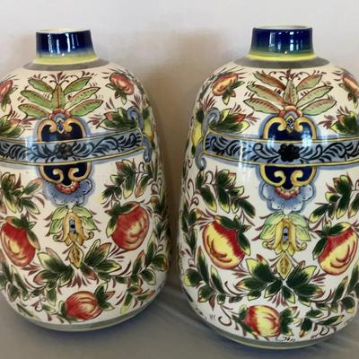 Orient Connection Italian Design/Hand Painted Ceramic Vases