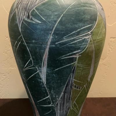 Pier 1 Ceramic Tropical Leaf Vase