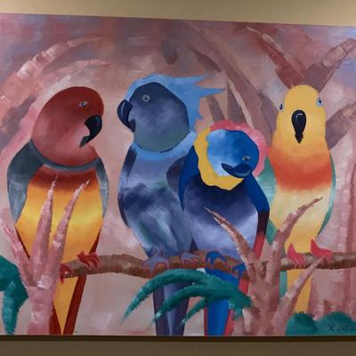 Parrots Canvas Print By R. Watson