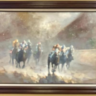 Horse Race Print on Canvas