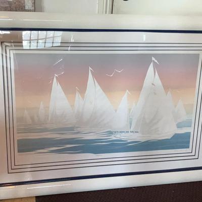 "Regatta" Signed Embossed Print by Warren Woodward