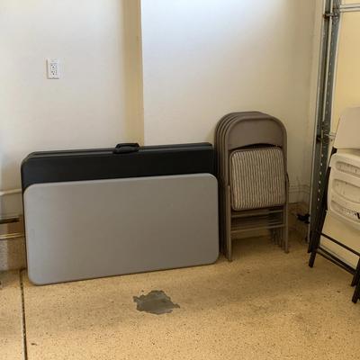 3 Folding Tables And 11 Folding Chairs 