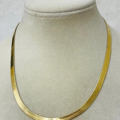 14K Italian Gold “Aurafin” Mirror Flex Choker