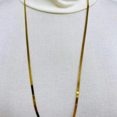 14K Italian Gold “Aurafin” Mirror Flex Necklace