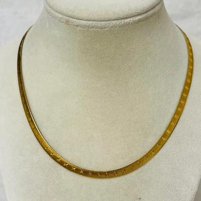14K Gold Reversible Star Design Necklace
