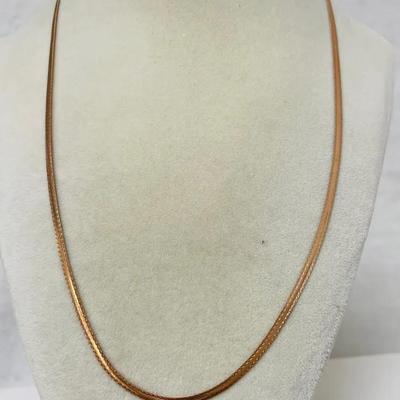 14K Rose Gold Milor Italy Reversible Necklace
