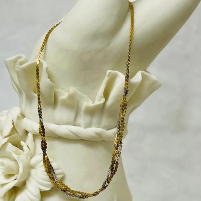 14KT Gold Two-tone Braided Bracelet