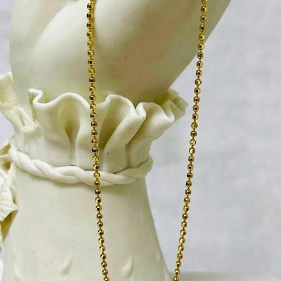 Gold-tone Sterling Ball Chain Anklet