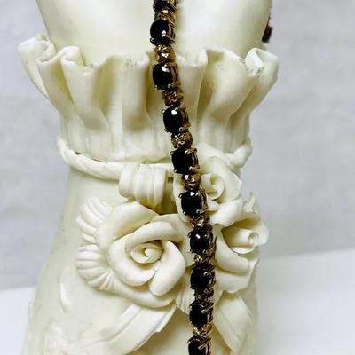 Sterling Silver Sapphire and Diamond Bracelet