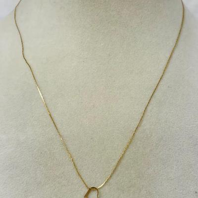 14K Gold Heart Pendant Necklace