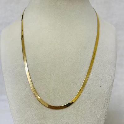 14K Herringbone Italian Necklace 