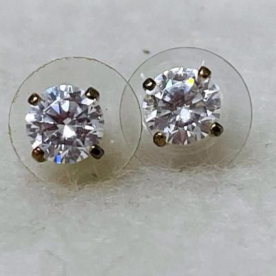 Sterling Silver CZ Stud Earrings