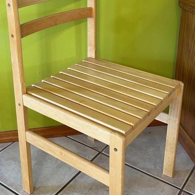 Slated Back & Seat Wooden Dining Chair 